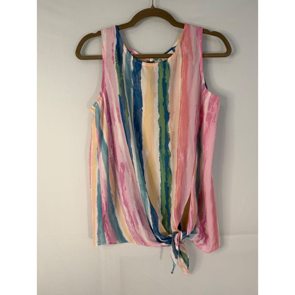 Violet + Claire Striped Tank Top Womens Small Multicolor‎ Side Tie Excellent